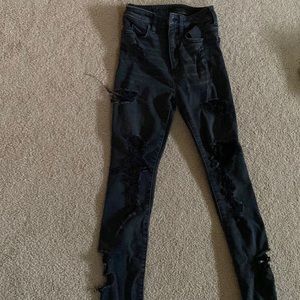 American Eagle black ripped jeans
